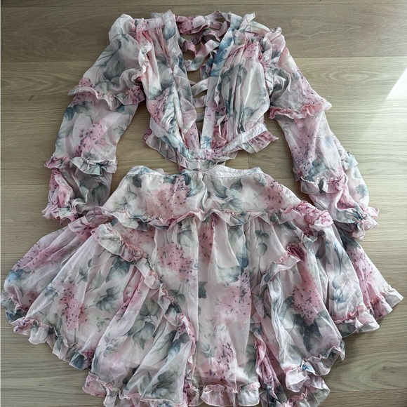 Floral Ruffle Cutout Dress - Picture 3 of 10